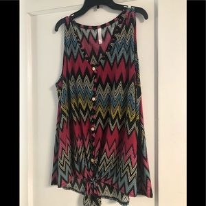 Pretty plus size sleeveless blouse